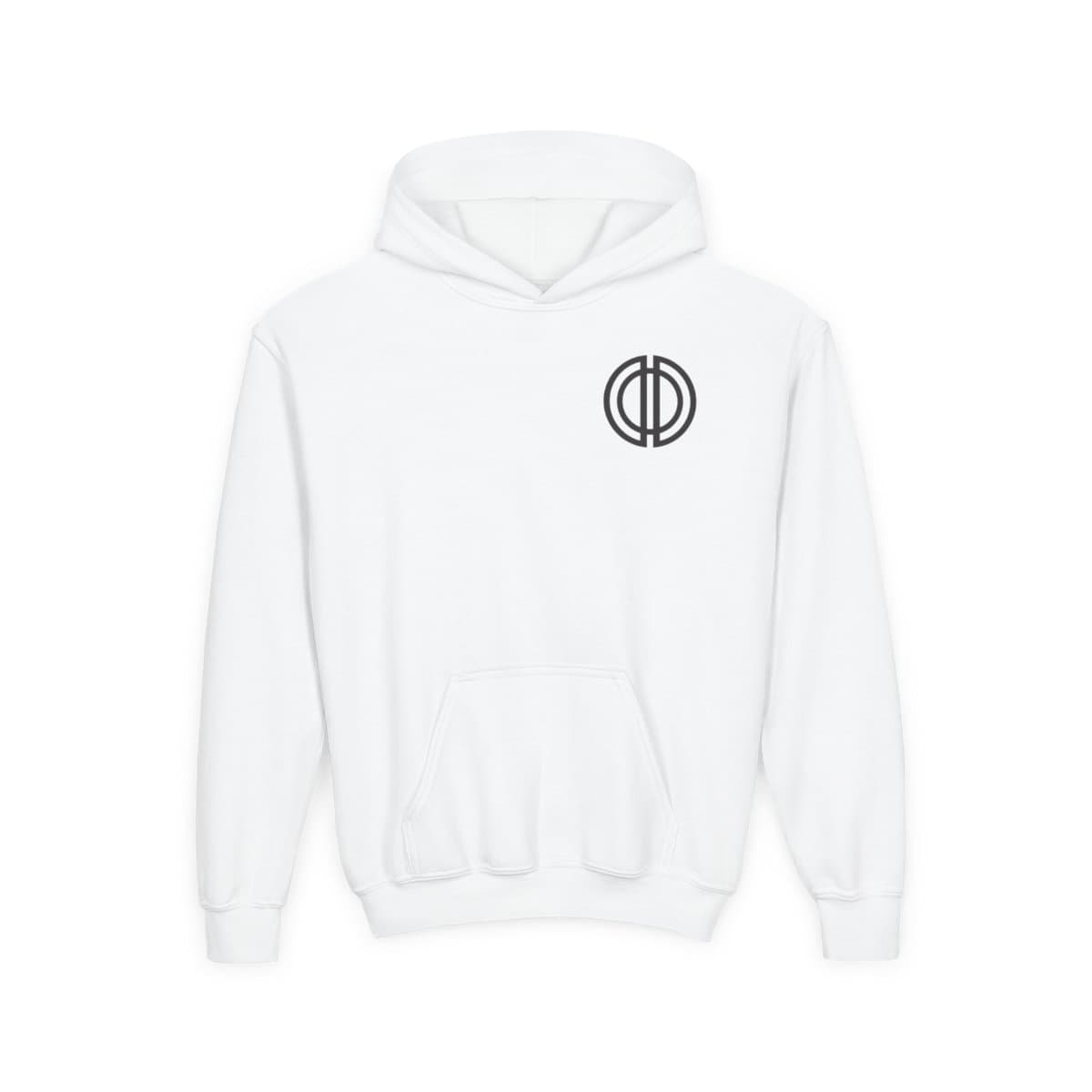 Youth Unisex Hoodie — DOD chest logo with shovel back design